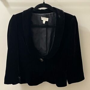 LOFT Women's Elegant Black Velvet Blazer
